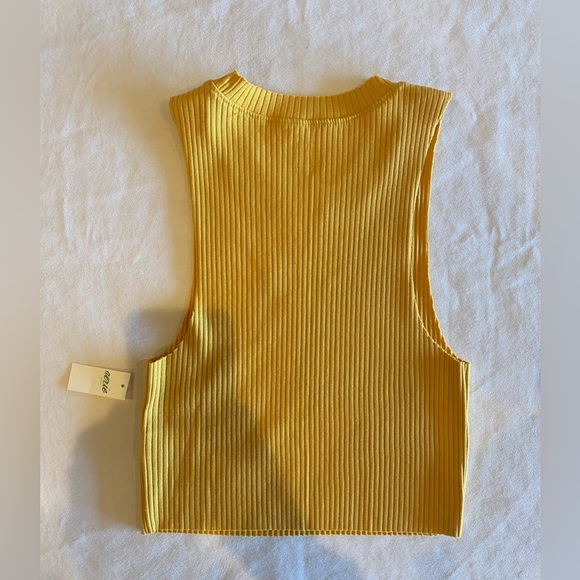 NWT Aerie Ribbed Knit Yellow Tank - Picture 3 of 3